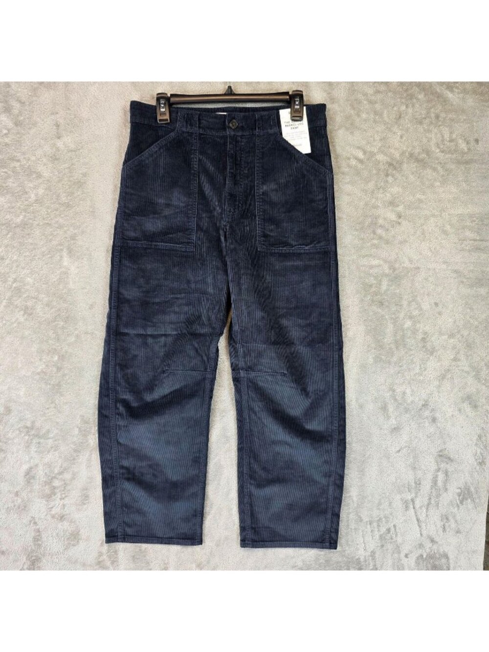 Madewell Darted Barrel-Leg Pants Womens 27 Blue Corduroy Wide Crop Stretch
